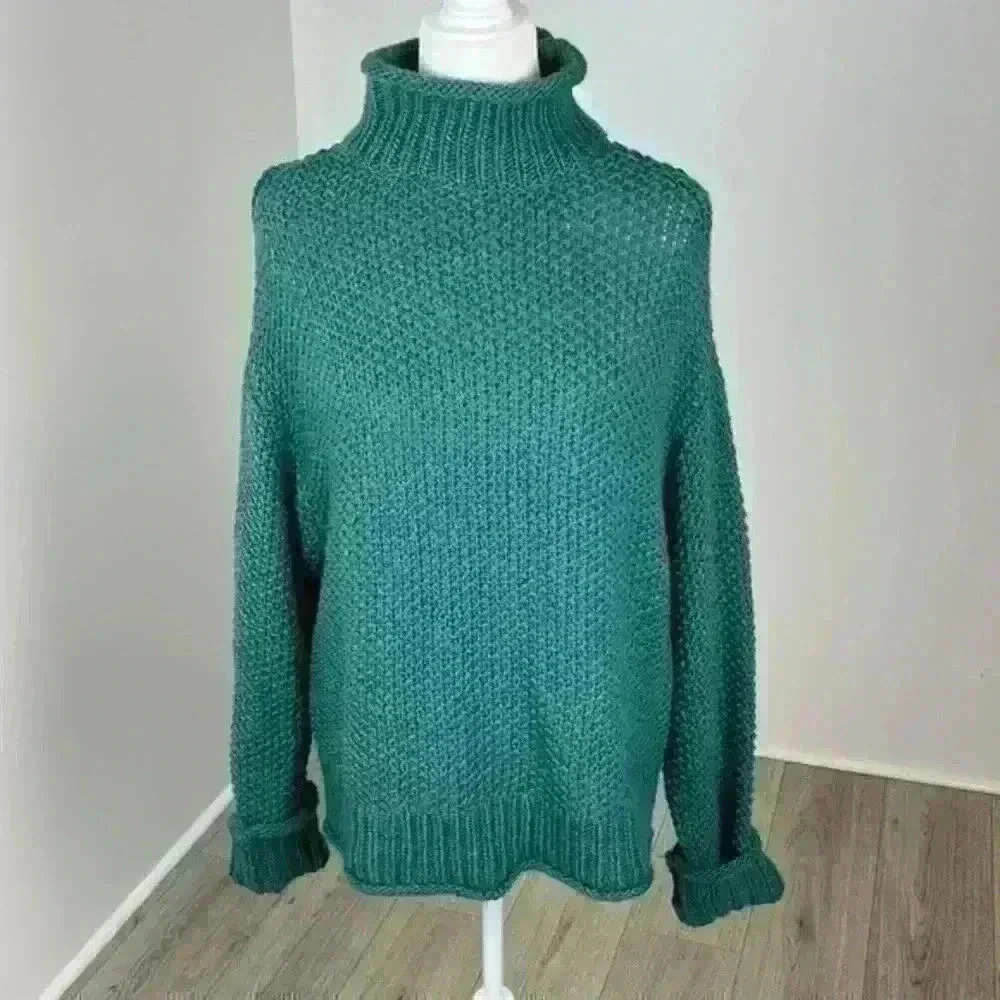 a.n.a Teal Cowl Neck Sweater